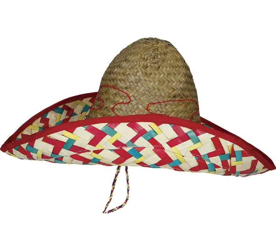 Translation missing: en.Sombrero Mexicano de paja decorado de 50 cm adulto
