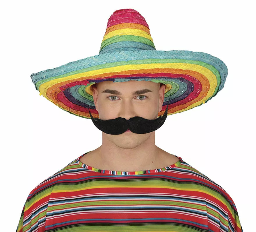 Translation missing: en.Sombrero Mexicano de paja multicolor de 50 cm adulto