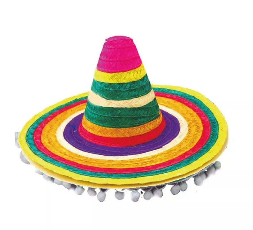 Translation missing: en.Sombrero Mexicano multicolor adulto de 48 cm