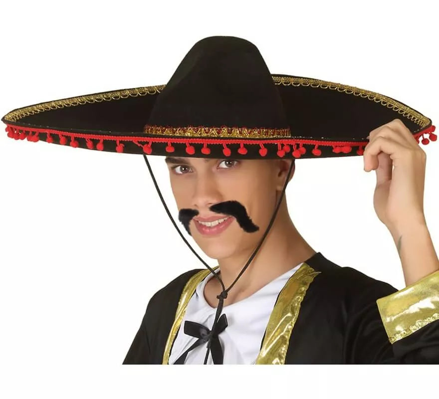 Translation missing: en.Sombrero Mexicano Negro y Rojo