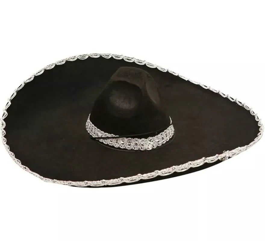 Sombrero Mexicano o Mariachi negro de fieltro adulto