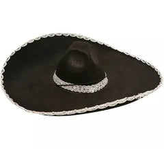 Adult felt black Mexican or Mariachi hat