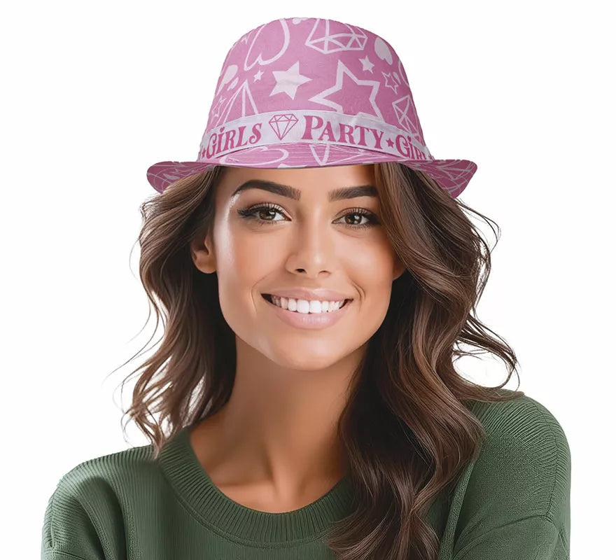 Sombrero Party Girls estrellas rosa adulto