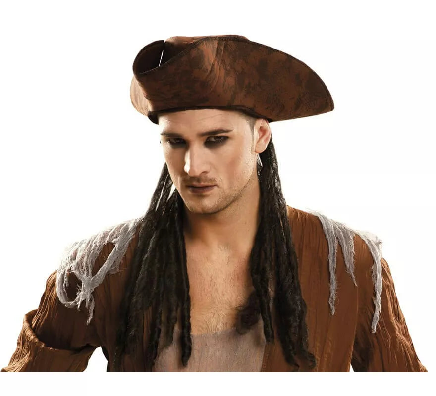 Translation missing: en.Sombrero Pirata marrón con rastas