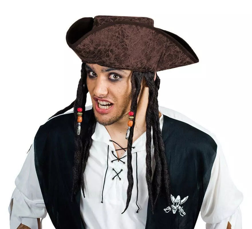 Translation missing: en.Sombrero Pirata marrón con Rastas