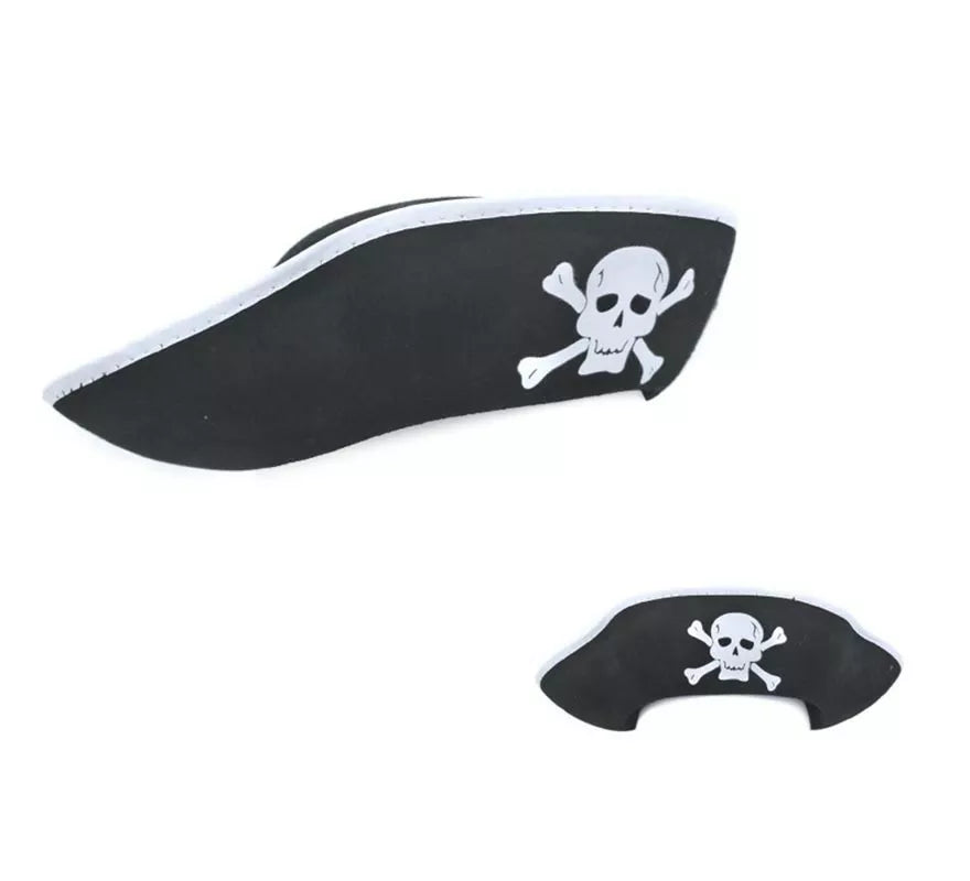 Translation missing: en.Sombrero Pirata negro con calavera adulto