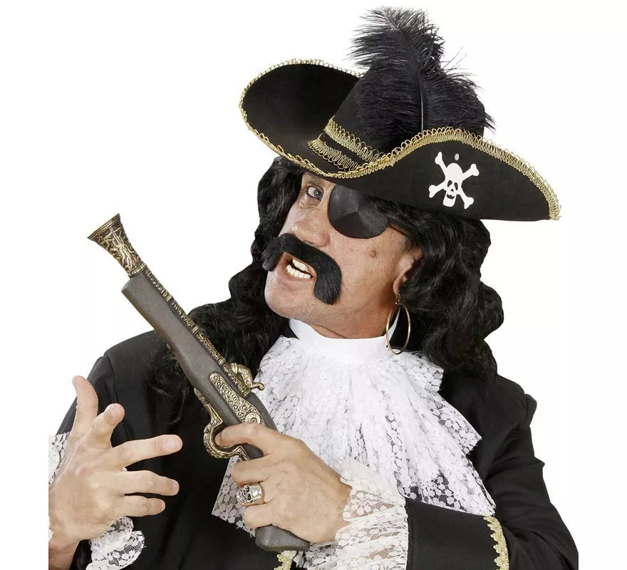 Translation missing: en.Sombrero Pirata negro con Pluma de fieltro
