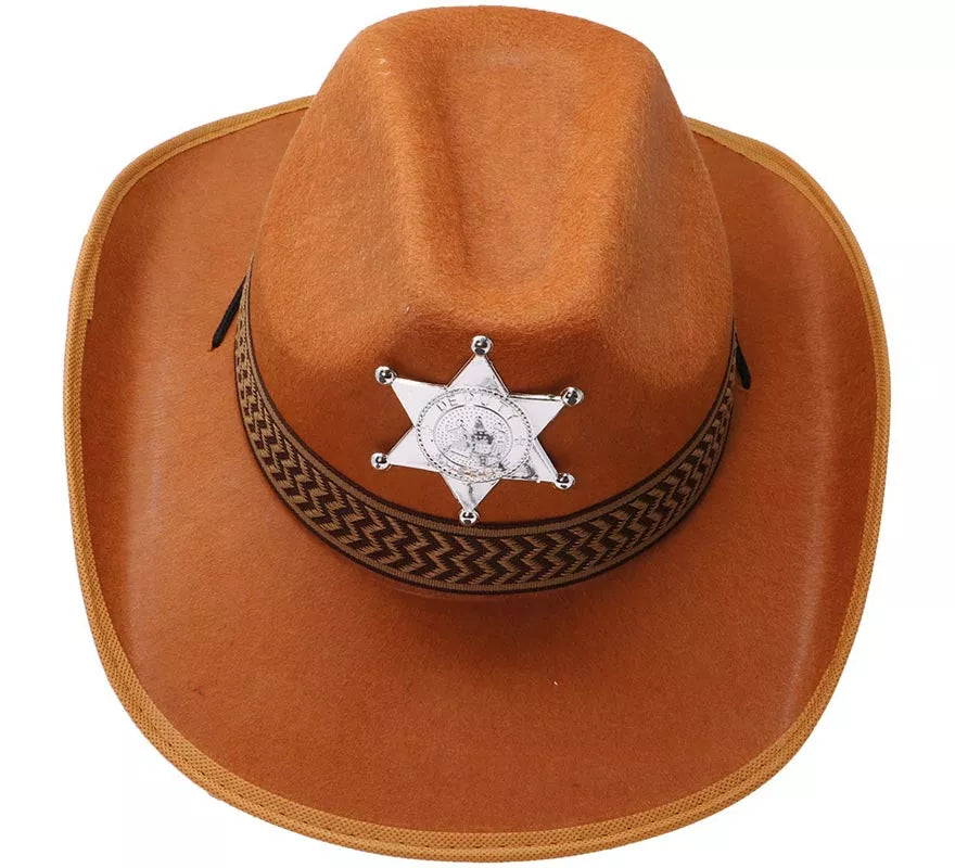 Sombrero Sheriff de fieltro marrón
