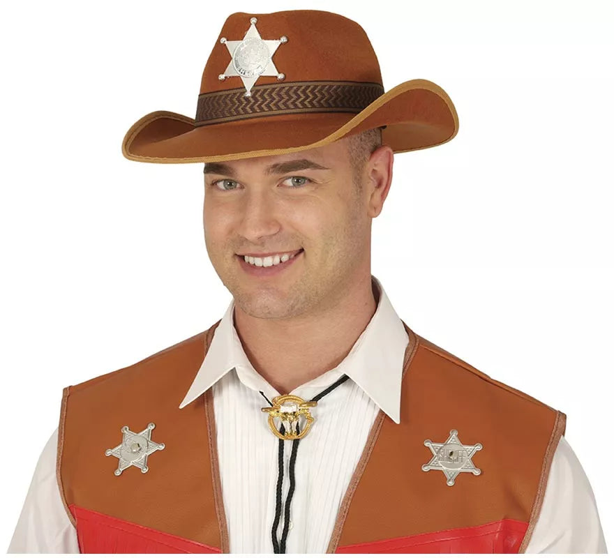 Sombrero Sheriff de fieltro marrón