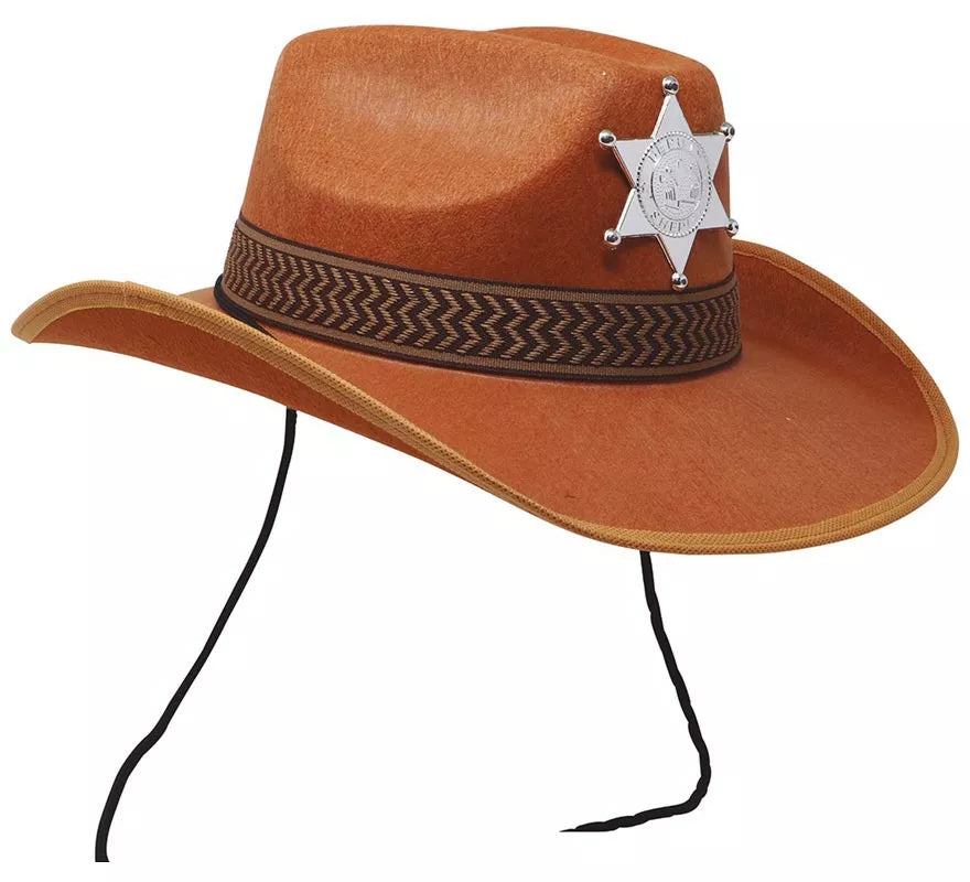 Sombrero Sheriff de fieltro marrón