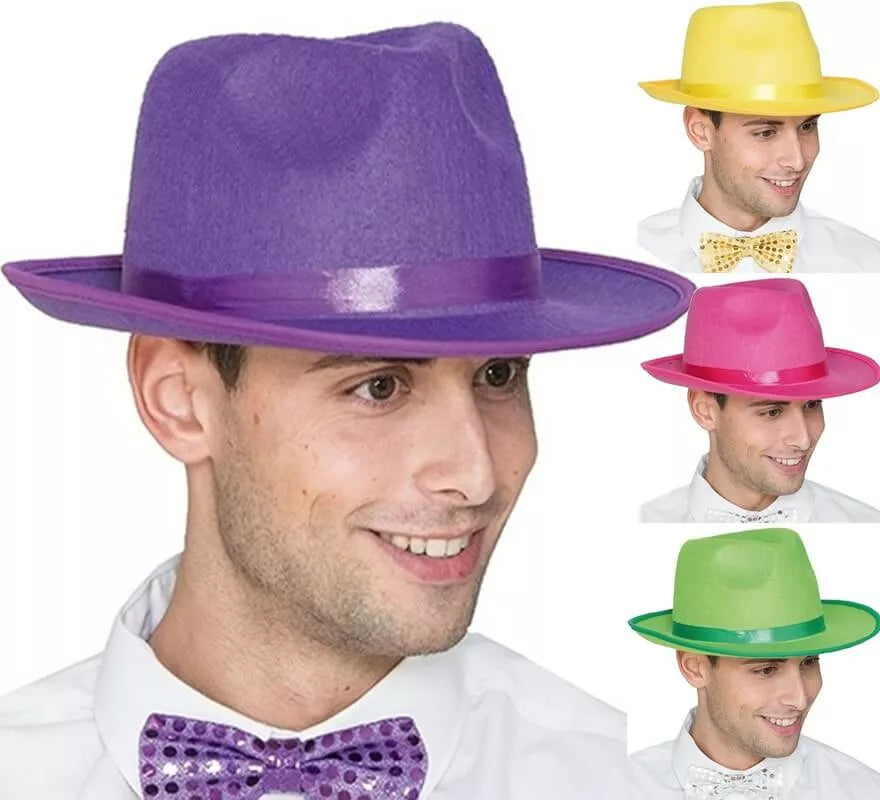 Sombrero Trilby de Gánster de Fieltro en varios colores