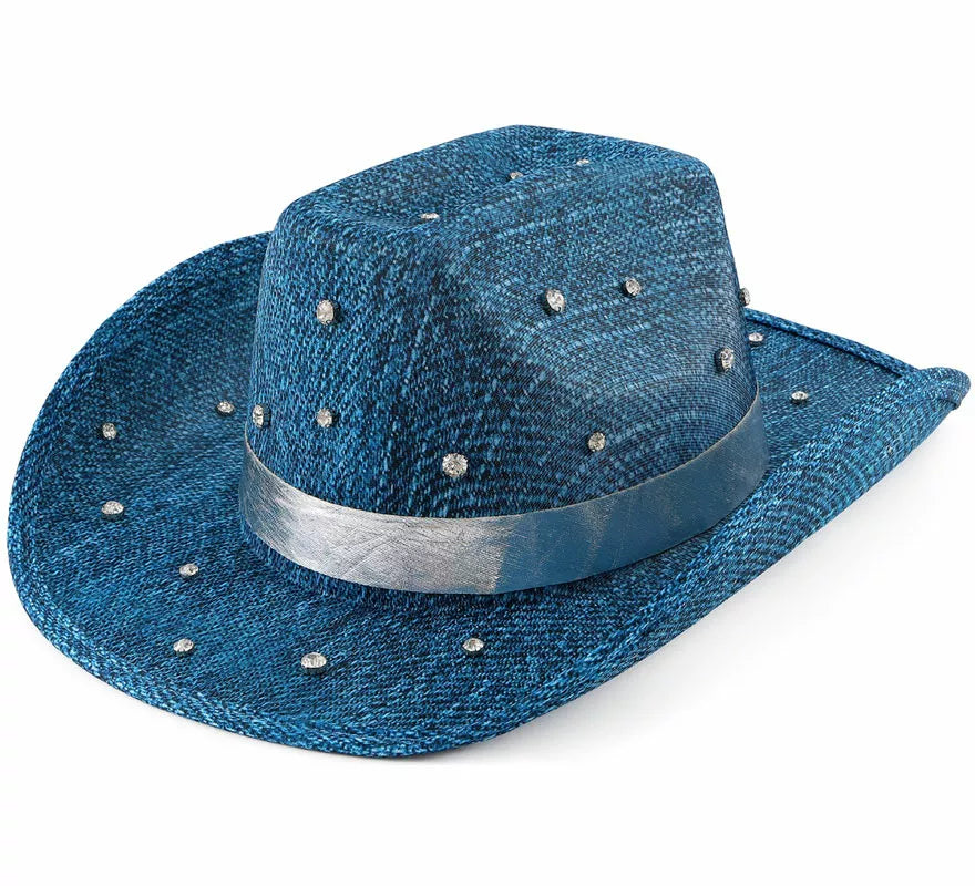 Translation missing: en.Sombrero Vaquero azul con Pedrería