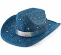 Sombrero Vaquero azul con Pedrería