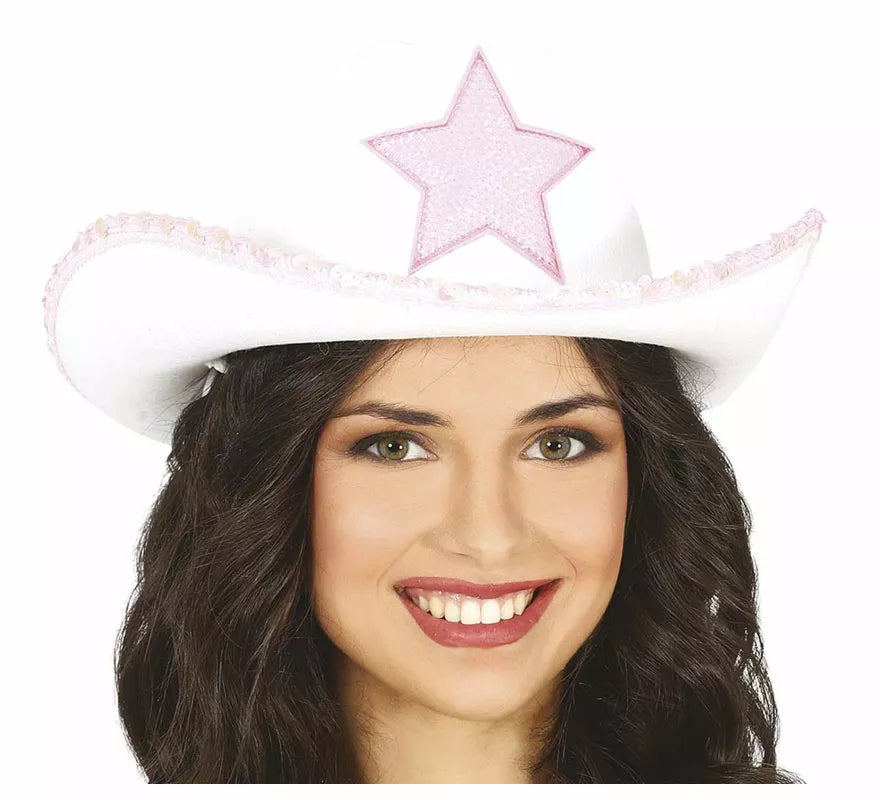 Sombrero Vaquero Blanco con Estrella