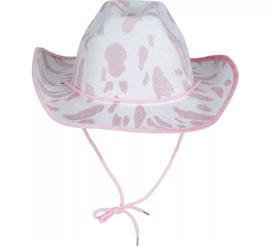 Translation missing: en.Sombrero Vaquero blanco y rosa para adultos