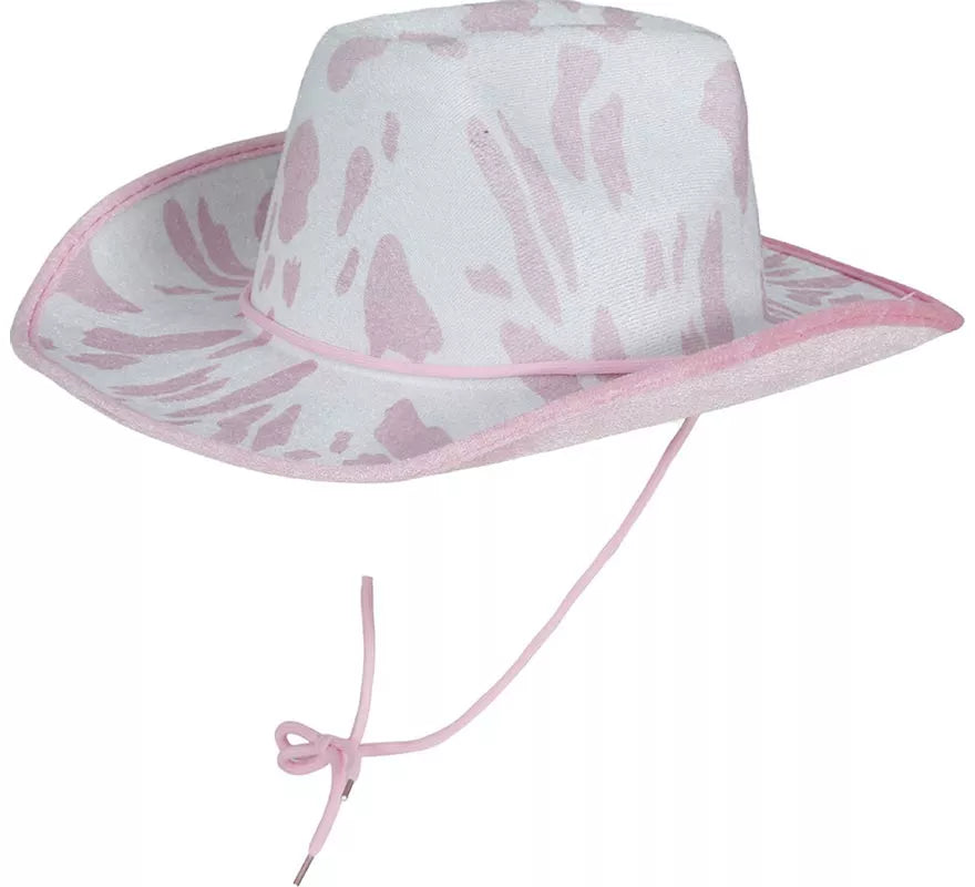 Translation missing: en.Sombrero Vaquero blanco y rosa para adultos