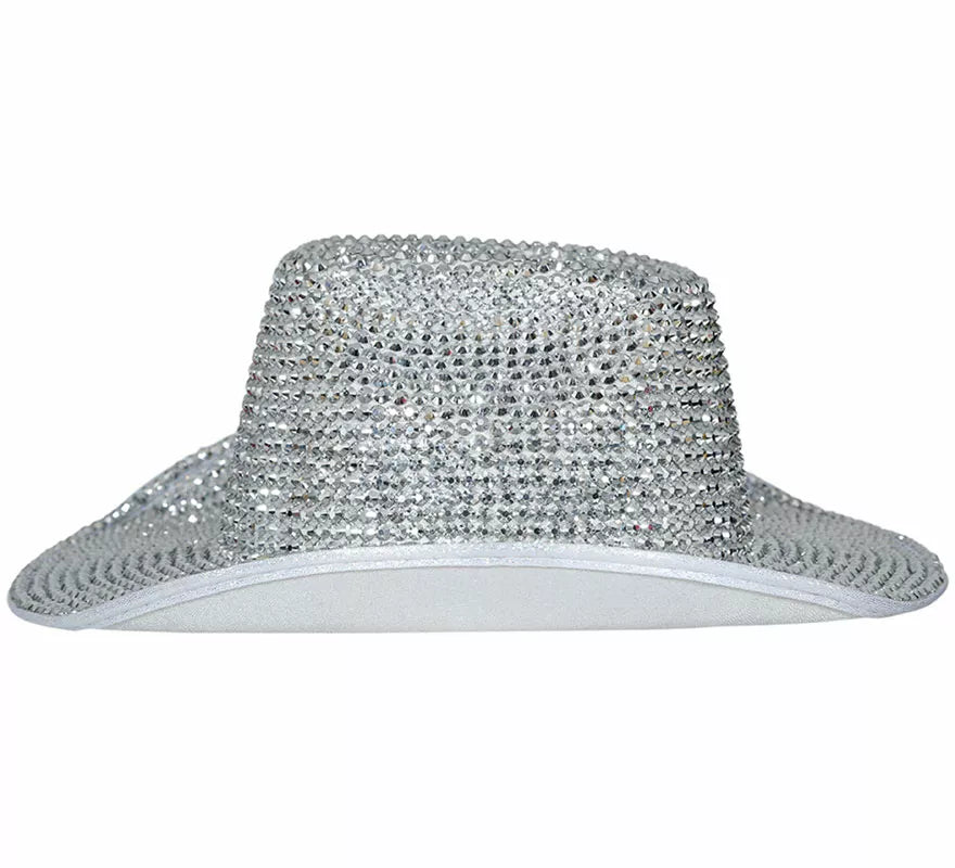 Translation missing: en.Sombrero Vaquero brillante plateado adulto
