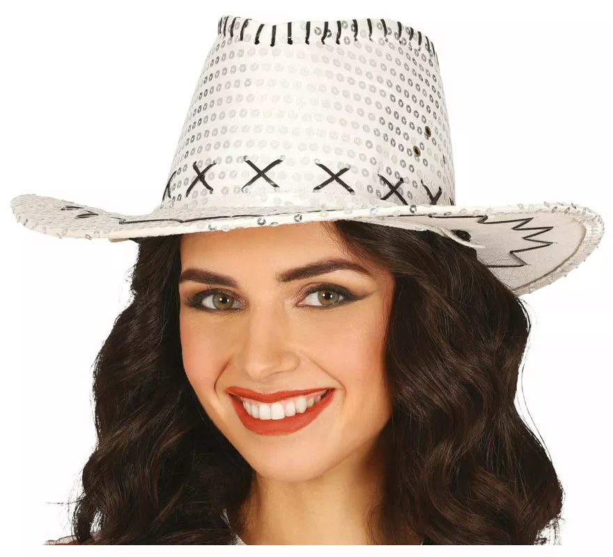 Sombrero Vaquero con lentejuelas en varios colores adulto