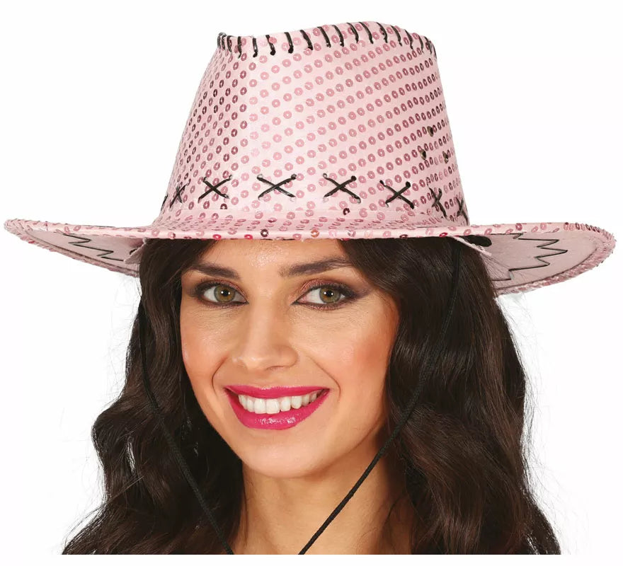 Sombrero Vaquero con lentejuelas en varios colores adulto