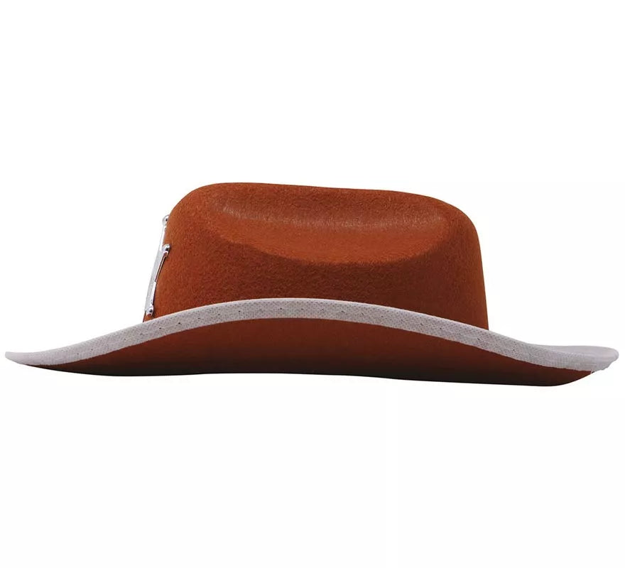 Sombrero Vaquero fieltro Sheriff infantil marrón