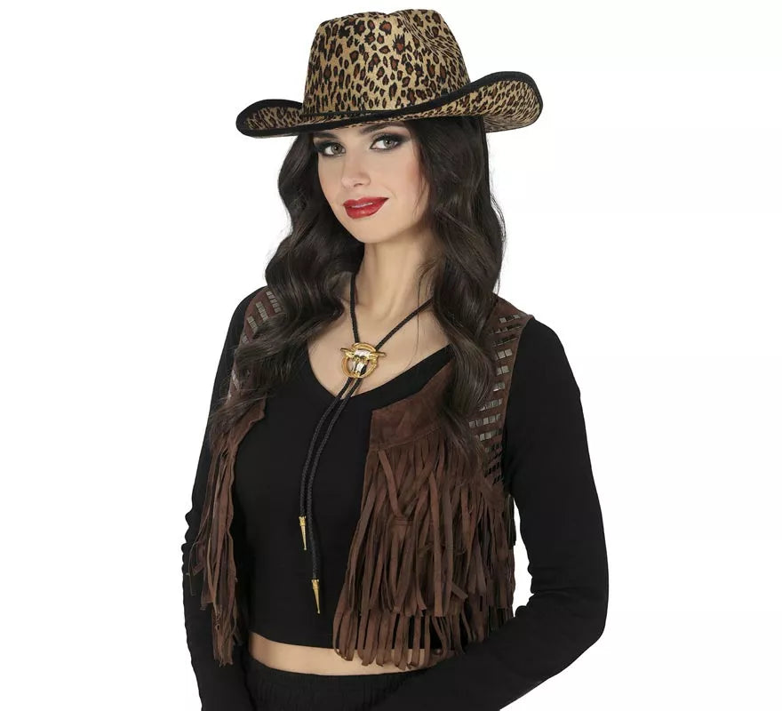 Sombrero Vaquero Leopardo adultos