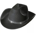 Sombrero Vaquero negro con Brillos para adultos