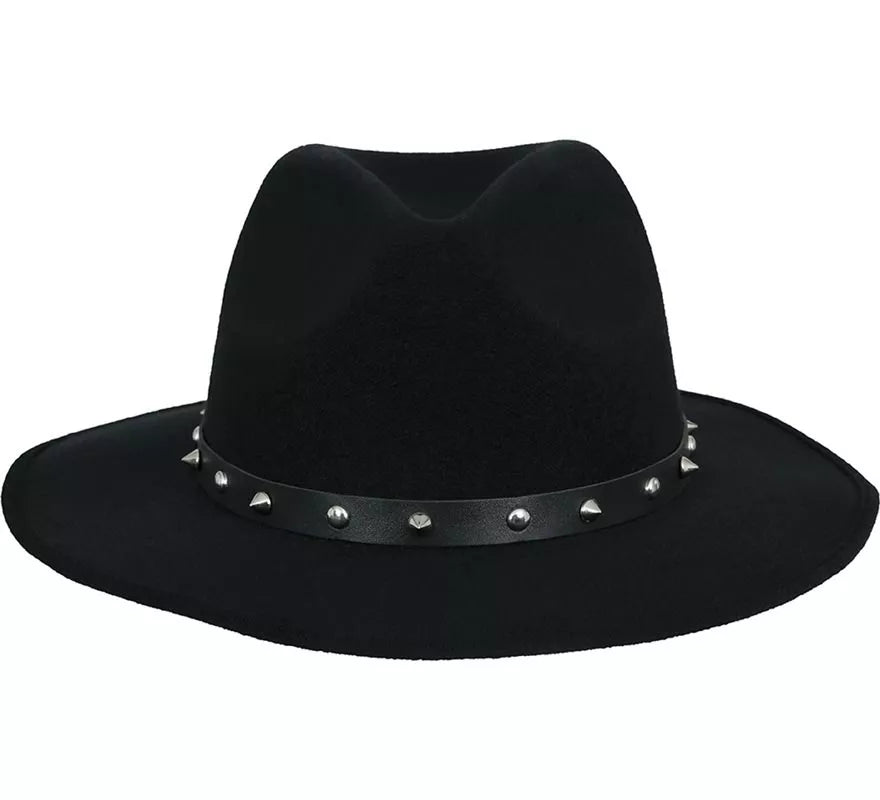 Sombrero Vaquero negro con Remaches para adultos