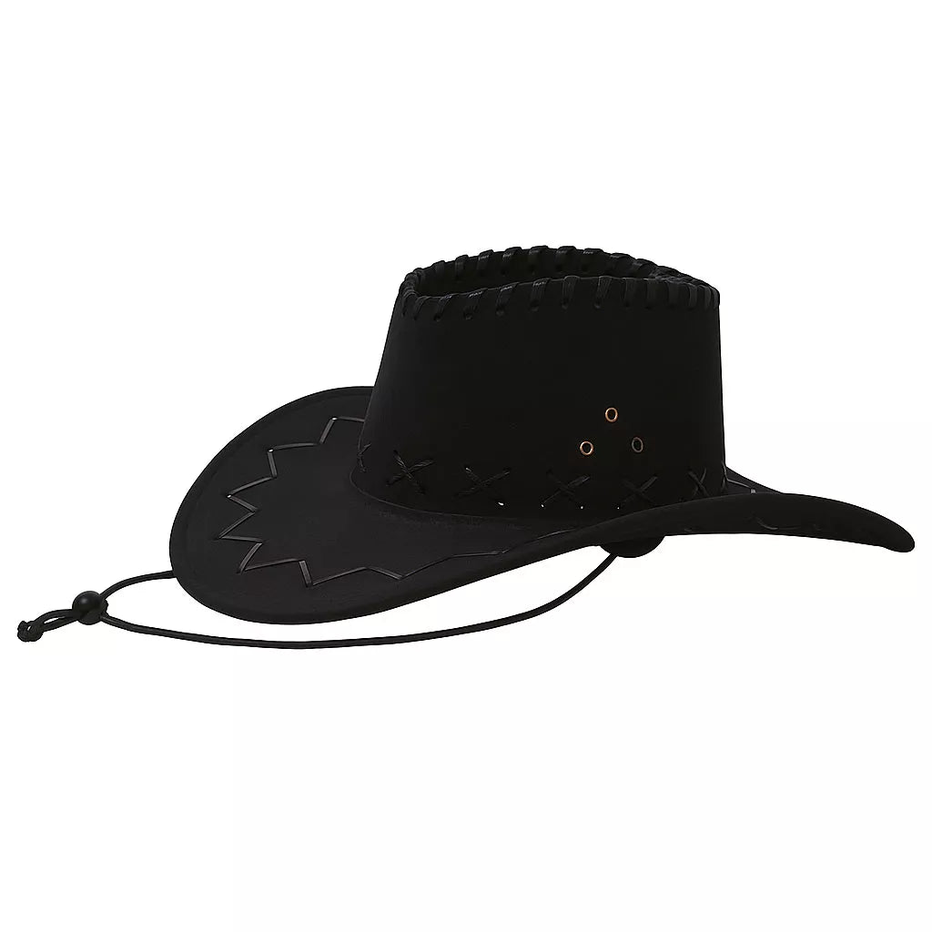 Sombrero Vaquero Negro de Piel simulada