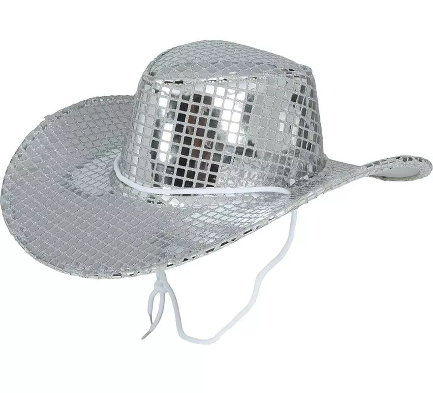 Sombrero Vaquero plateado para adultos