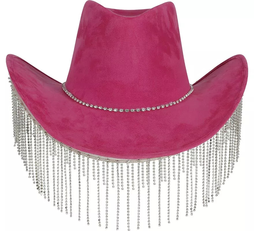 Translation missing: en.Sombrero Vaquero rosa con Flecos adultos