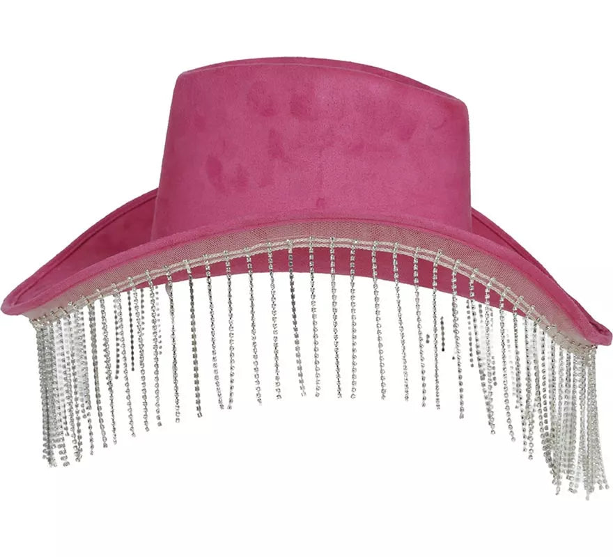 Translation missing: en.Sombrero Vaquero rosa con Flecos adultos