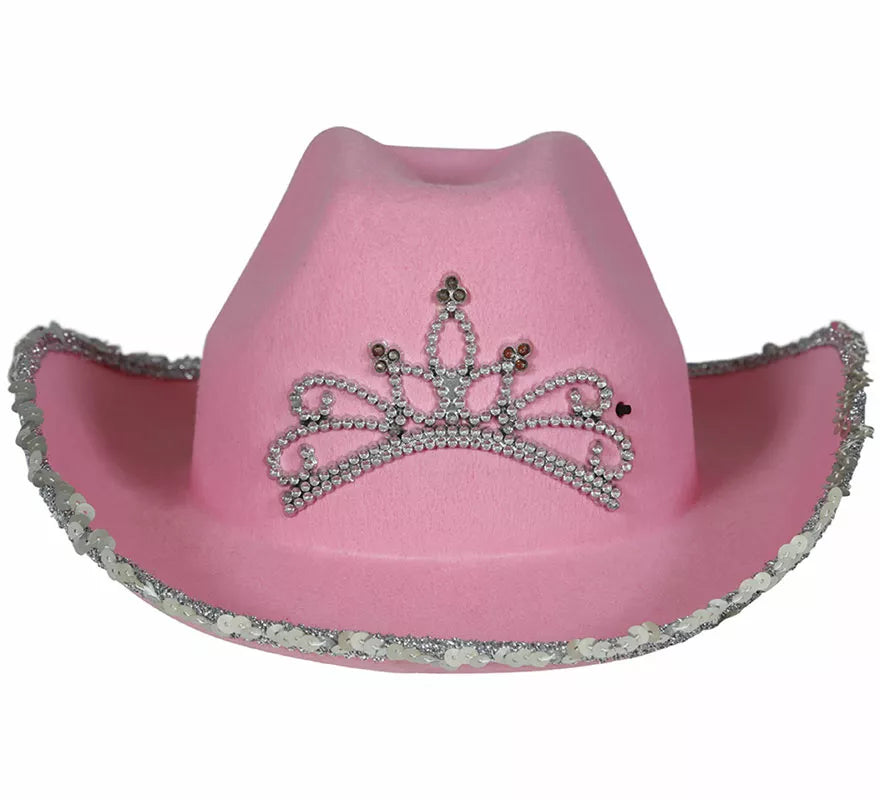 Sombrero Vaquero rosa de fieltro infantil