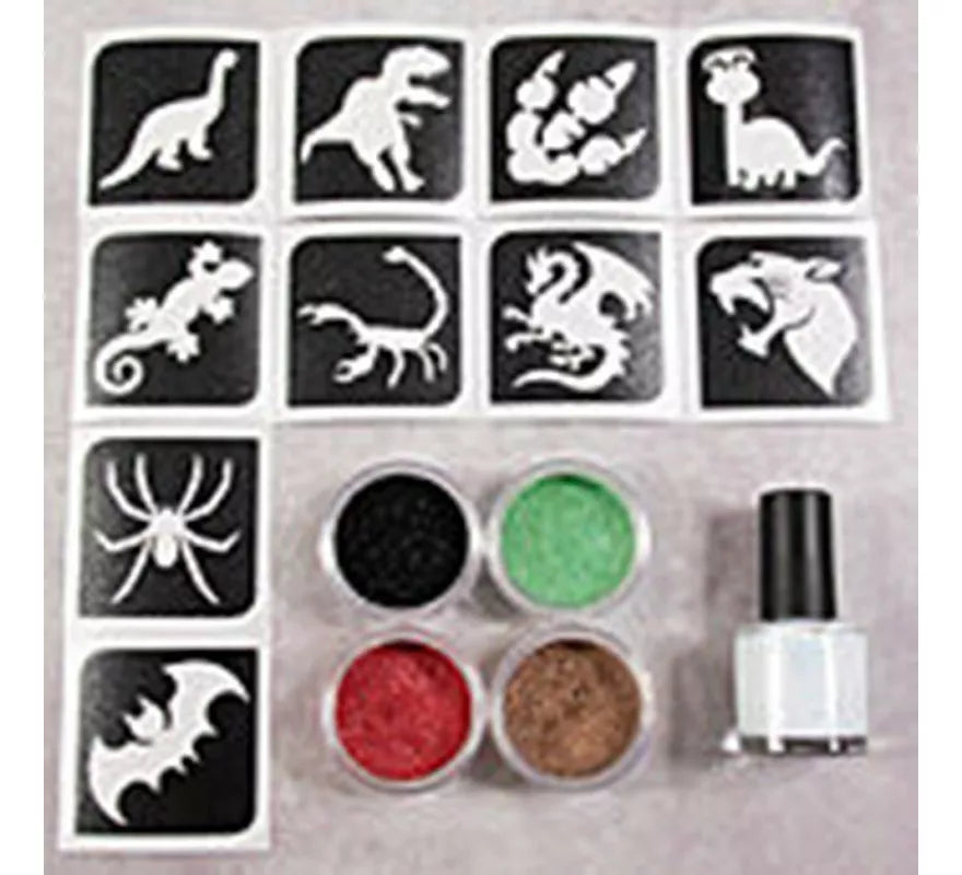 Translation missing: en.Sparkling Powder o Polvos Brillantes Dino 4x5 ml + Fix Gel