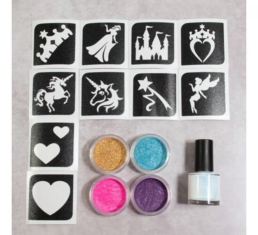 Sparkling Powder o Polvos Brillantes Princess 4x5 ml + Fix Gel