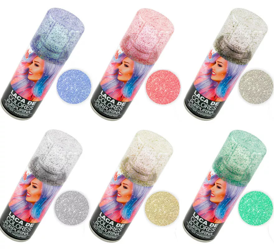 Spray Laca Destellos Purpurina de 100 ml en varios colores