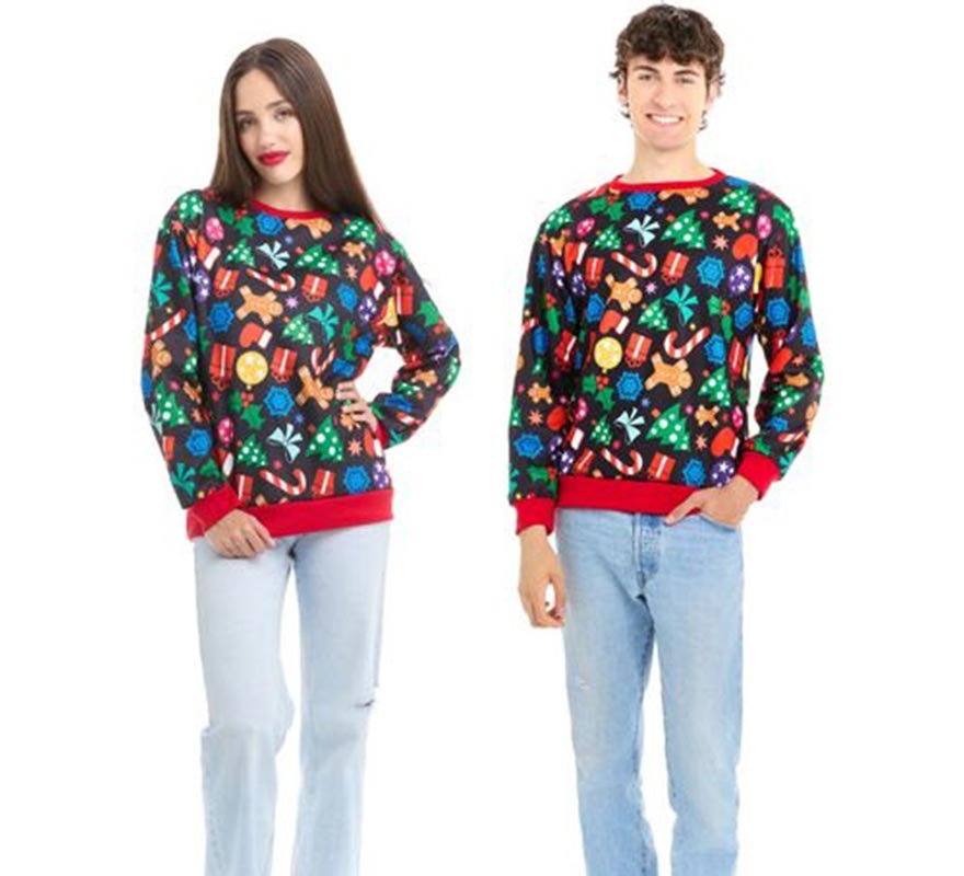 Translation missing: en.Sudadera Figuritas de Navidad para adulto