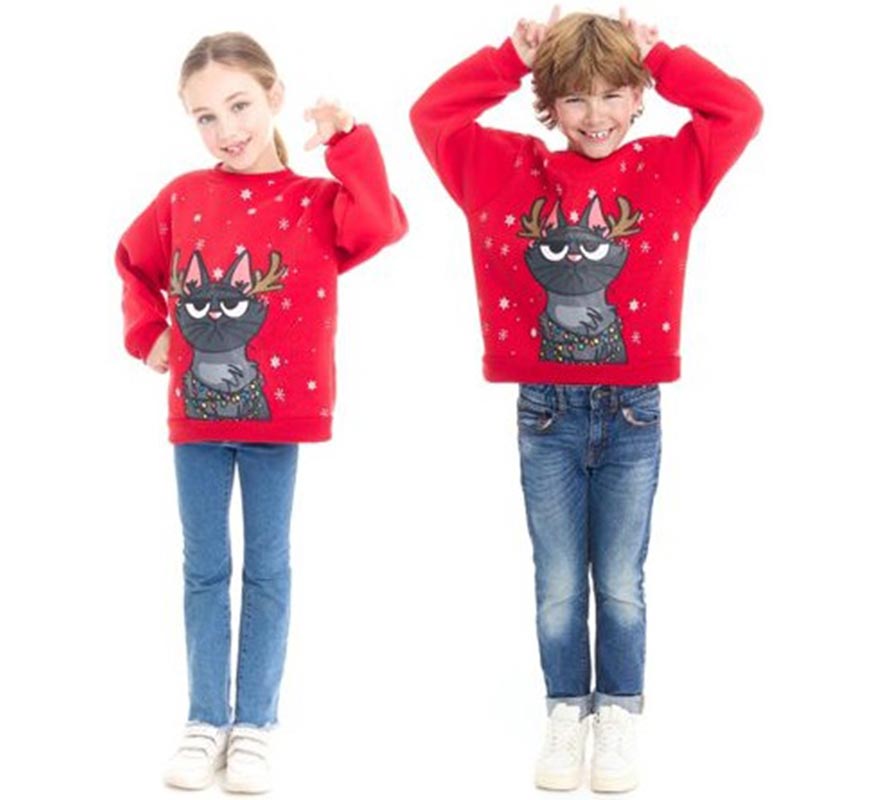 Translation missing: en.Sudadera Gato Navideño para niños