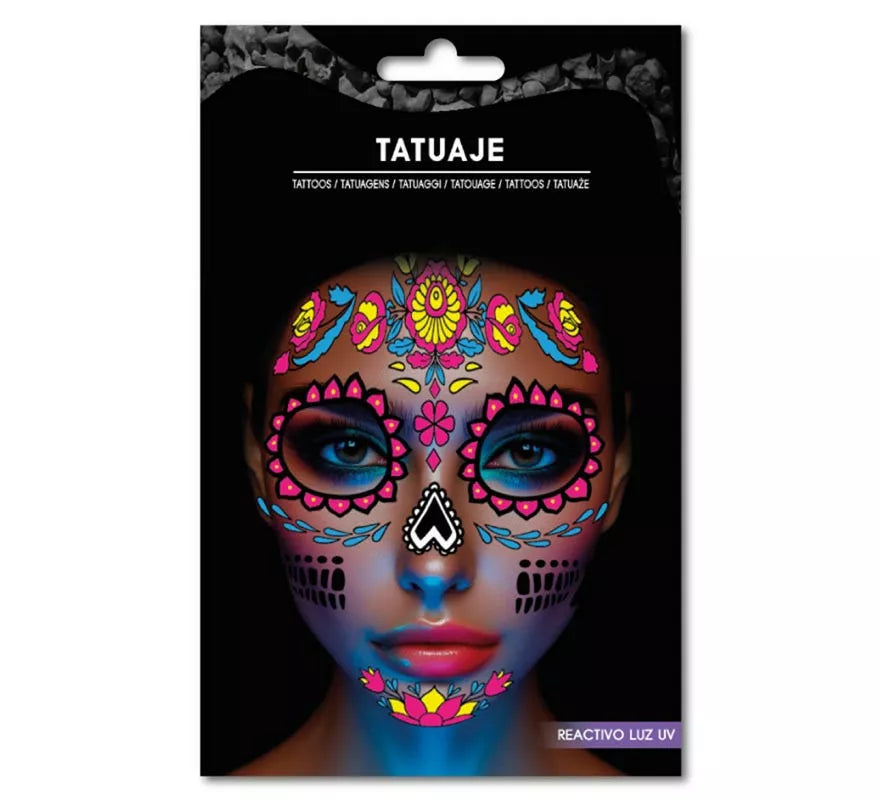 Translation missing: en.Tatuaje Catrina rosa fluorescente