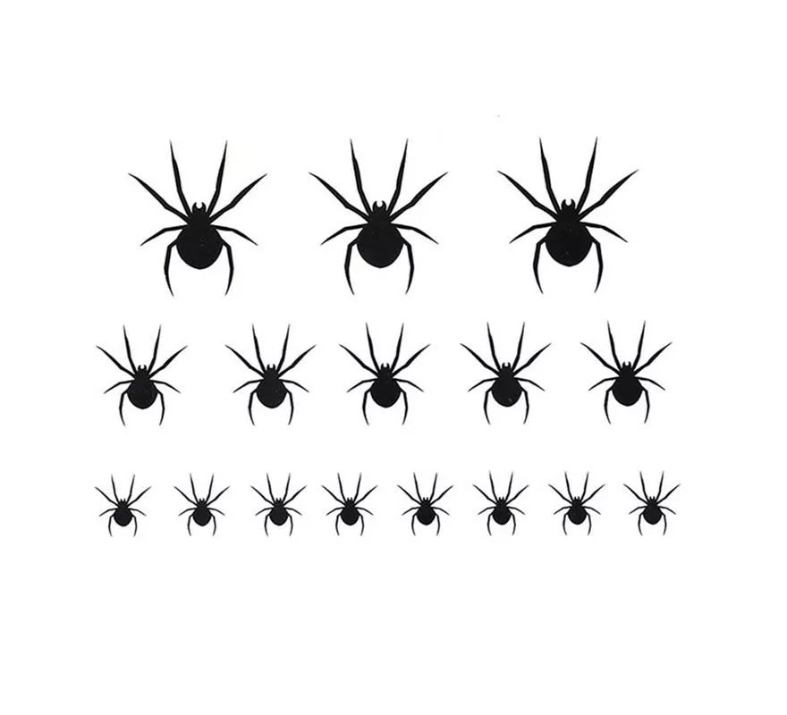 Tatuaje de 16 Arañas negras