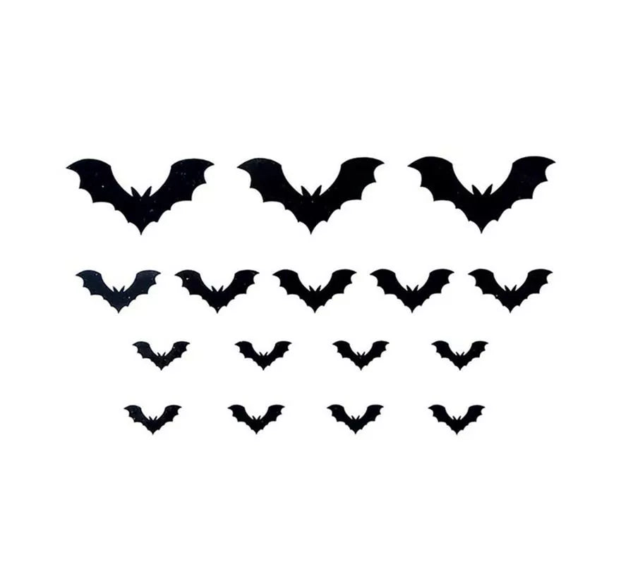 Tatuaje de 16 Murciélagos negros