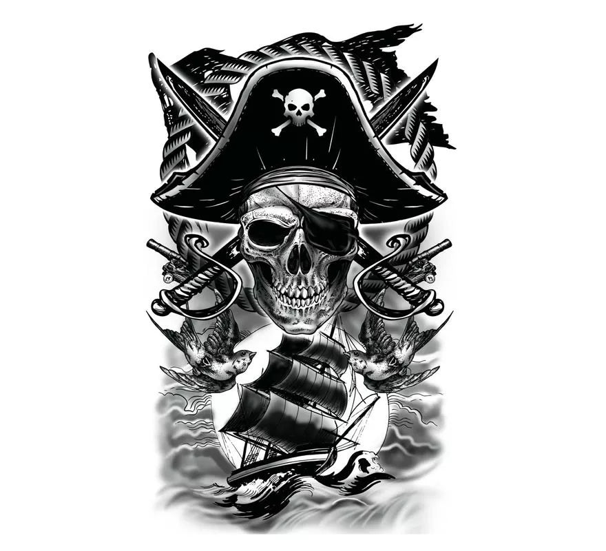 Tatuaje de Calavera Pirata