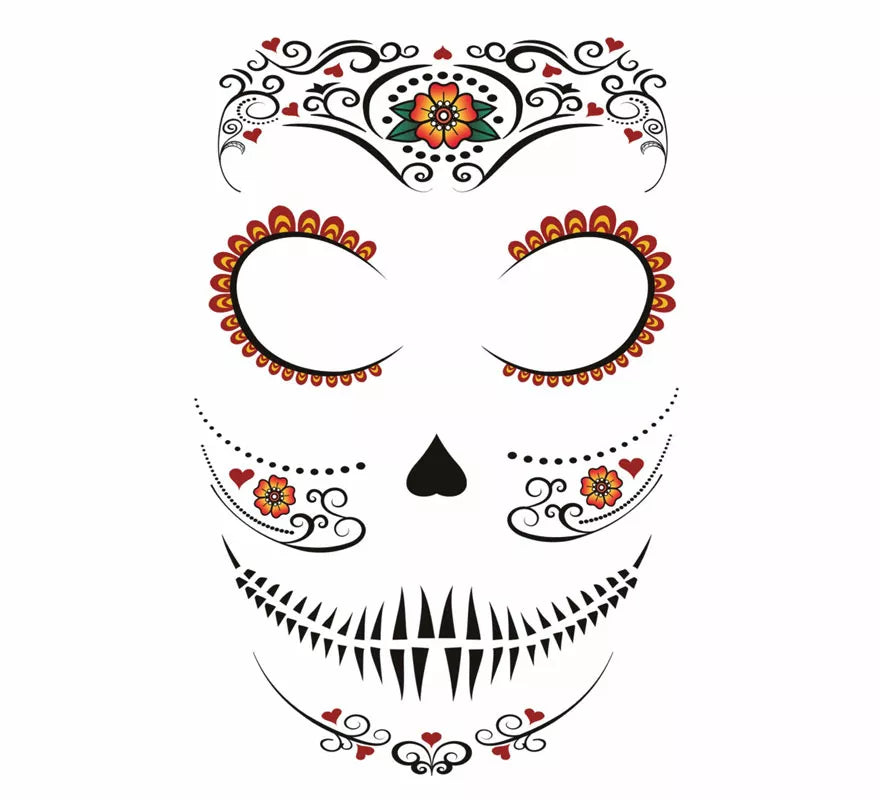 Translation missing: en.Tatuaje de Catrina Facial de 30x14 cm