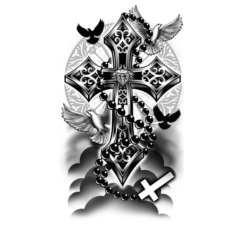 Tatuaje de Cruz y Palomas