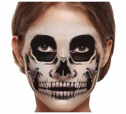 Tatuaje de Esqueleto Facial de 30x14 cm