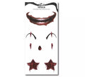 Tatuaje de Payaso asesino sonrisa y estrellas roja