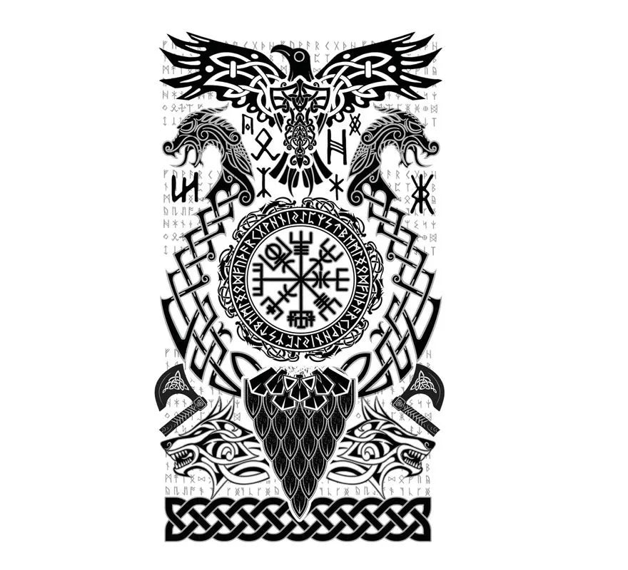 Translation missing: en.Tatuaje de Vikingo con Símbolos
