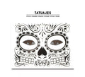Tatuaje facial de Catrina Calavera negra adulto