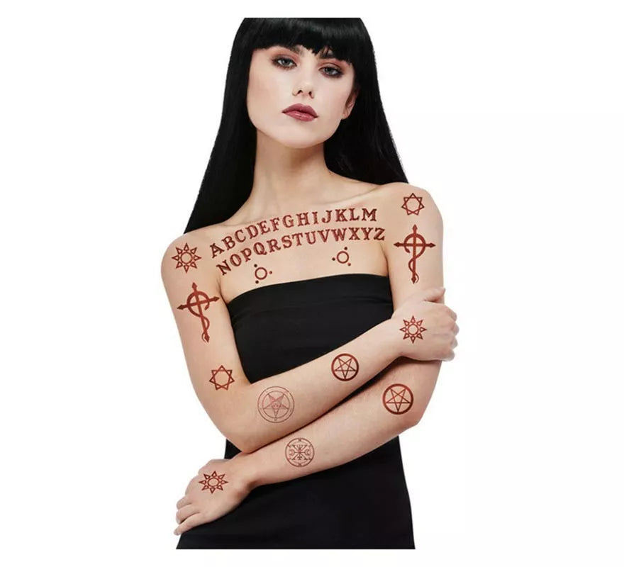 Tatuajes Adhesivos Satánicos Marrón 