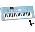 Teclado Electrónico de 37 Teclas azul, con Micrófono USB
