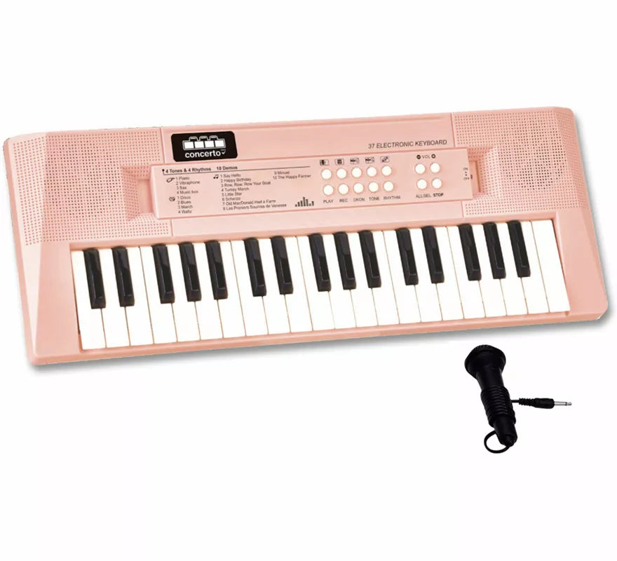 Translation missing: en.Teclado Electrónico de 37 Teclas rosa, con Micrófono USB